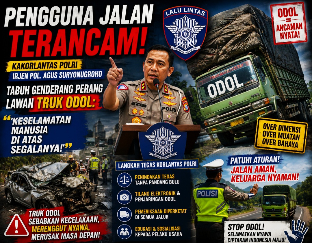 Kakorlantas Polri Irjen Pol. Agus Suryonugroho Tabuh Genderang Perang Lawan Truk ODOL: Keselamatan Manusia Di Atas Segalanya!