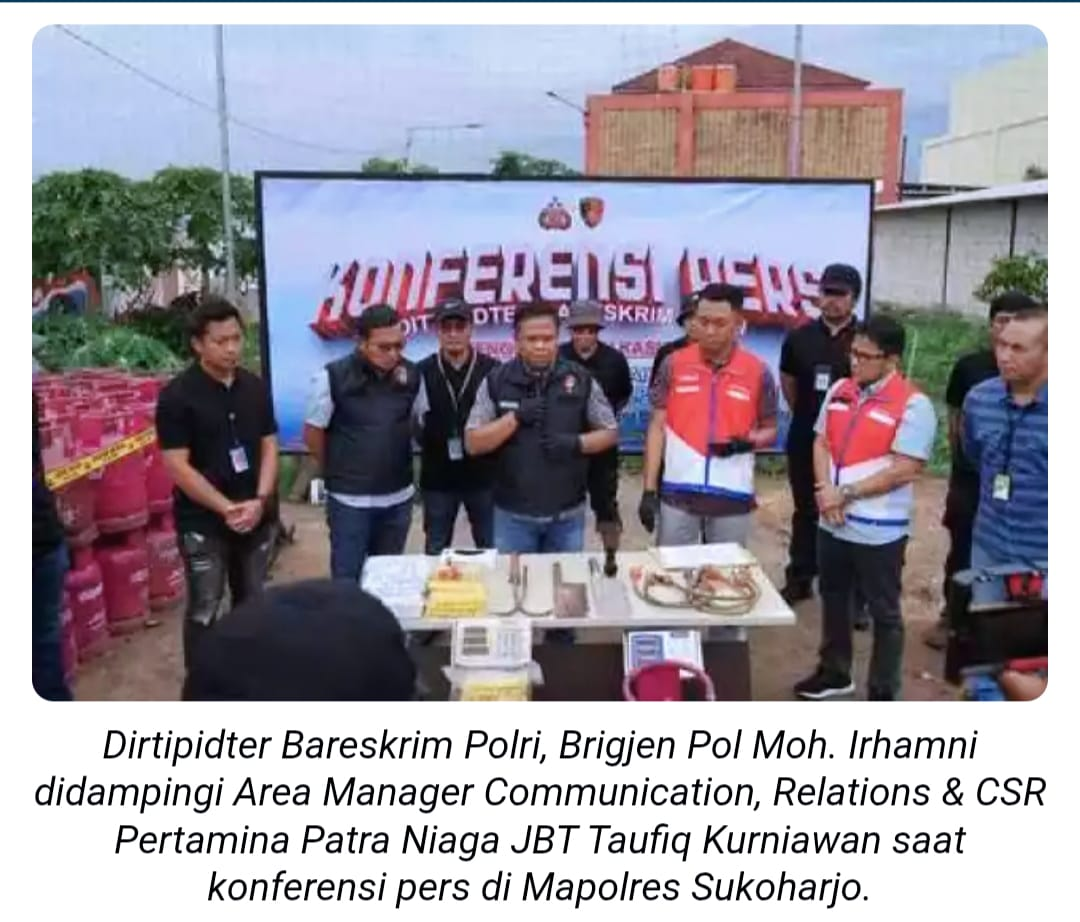 Bareskrim Bongkar Sindikat Pengoplos Gas di Sukoharjo