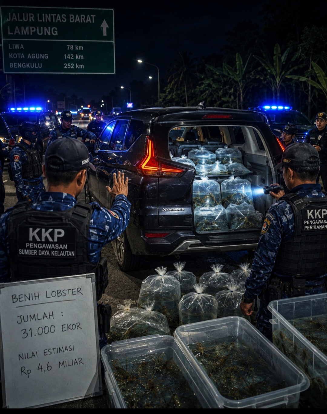 KKP Gagalkan Penyelundupan 31 Ribu Benih Lobster di Lampung: Selamatkan Aset Negara Rp4,6 Miliar!