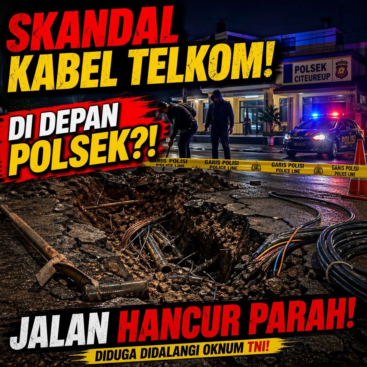 Skandal Kabel Bawah Tanah Bogor: Sertu A Akui Penggalian Aset Telkom Tanpa Izin Resmi.