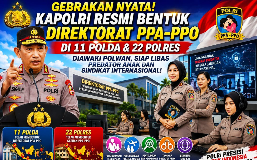 Kapolri Resmi Bentuk Direktorat PPA-PPO di 11 Polda & 22 Polres: Diawaki Polwan, Siap Libas Predator Anak dan Sindikat Internasional!