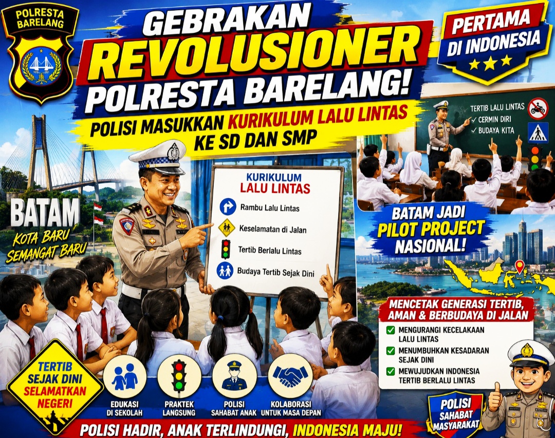 Batam Jadi Pelopor! Polresta Barelang Masukkan Kurikulum Lalu Lintas ke Sekolah SD-SMP.