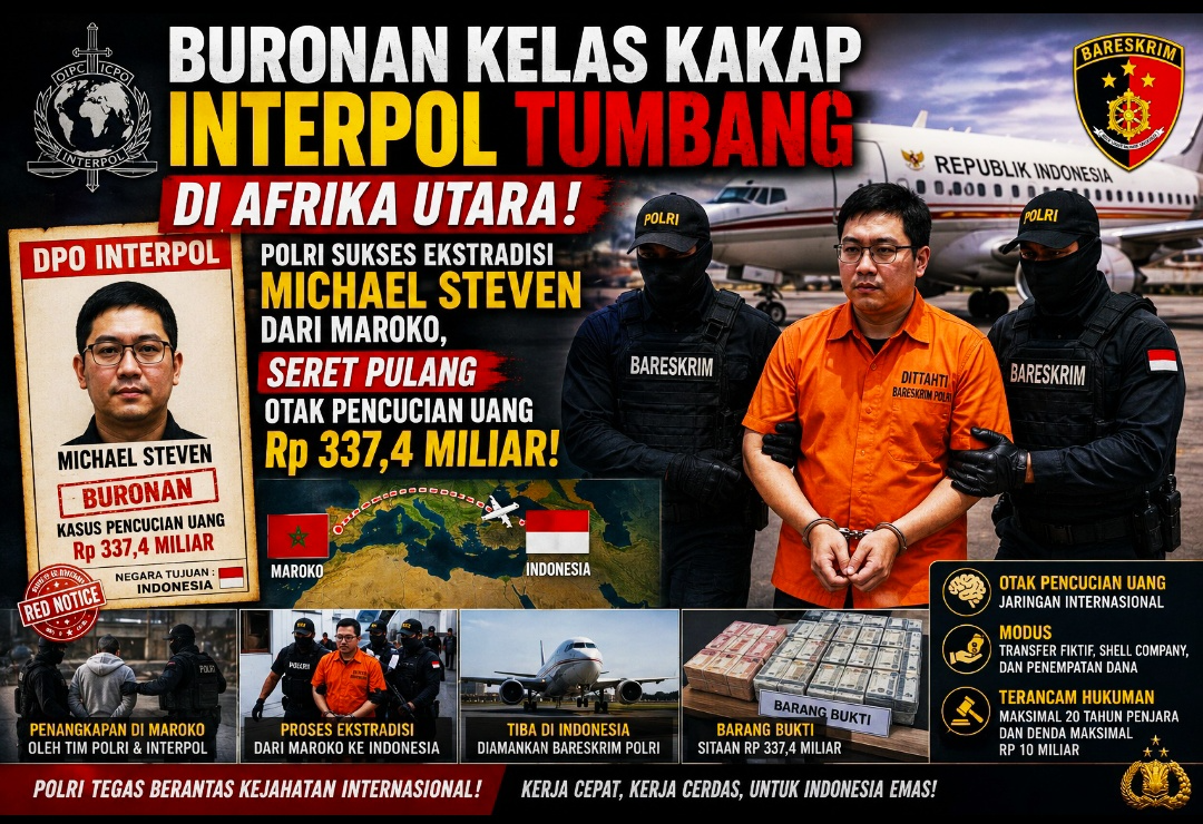 Polri Sukses Ekstradisi Michael Steven dari Maroko, Seret Pulang Otak Pencucian Uang Rp 337,4 Miliar!