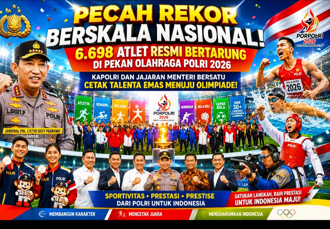 6.698 Atlet Resmi Bertarung di Pekan Olahraga Polri 2026: Kapolri dan Jajaran Menteri Bersatu Cetak Talenta Emas Menuju Olimpiade!