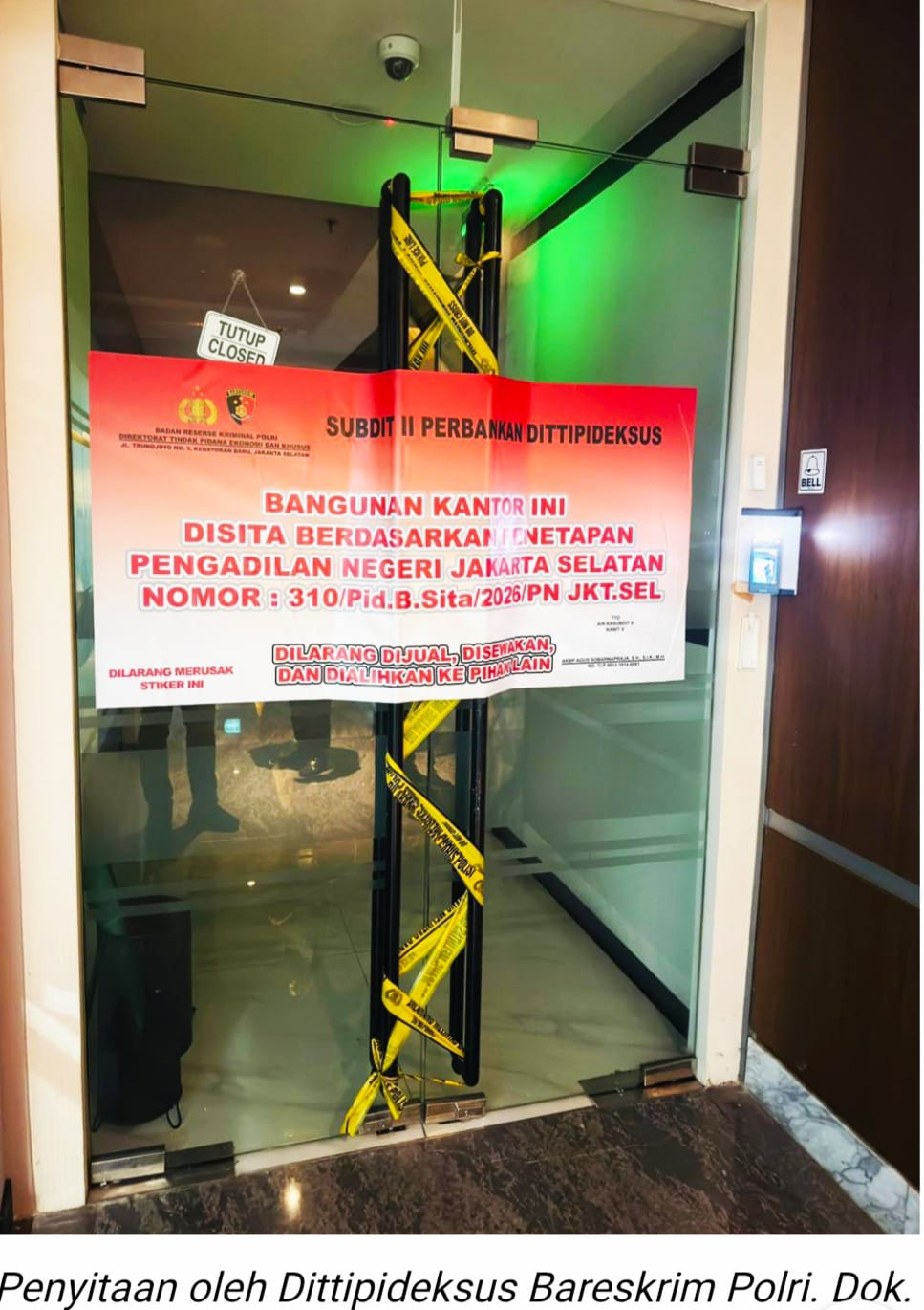 Bareskrim Polri menyita tiga kantor dan satu ruko milik PT Dana Syariah Indonesia (DSI).
