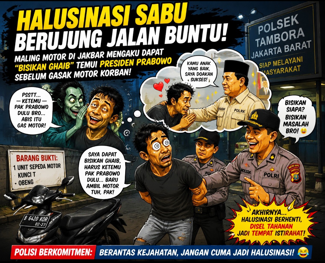 Diringkus Reskrim Polsek Grogol Petamburan, Maling Motor di Wijaya Kusuma Ternyata Positif Sabu!