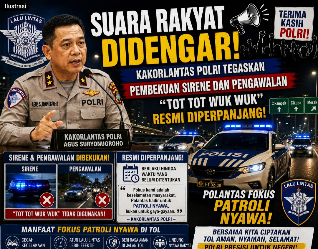 SUARA RAKYAT DIDENGAR! Kakorlantas Polri Tegaskan Pembekuan Sirene dan Pengawalan "Tot Tot Wuk Wuk" Resmi Diperpanjang