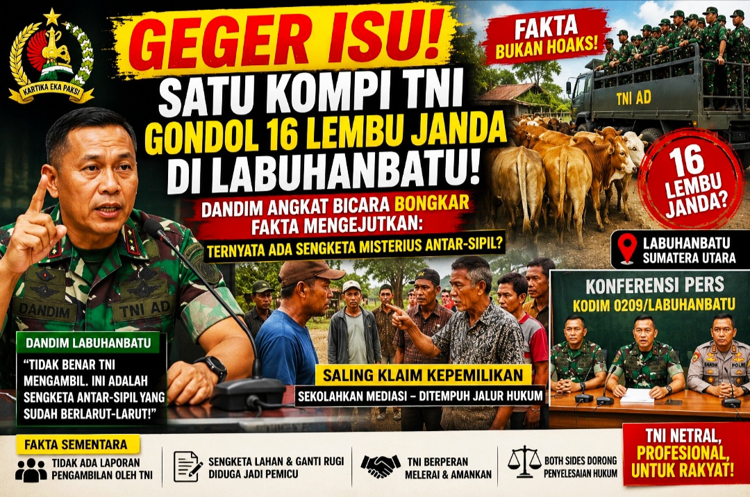 GEGER ISU SATU KOMPI TNI GONDOL 16 LEMBU JANDA DI LABUHANBATU! Dandim Angkat Bicara Bongkar Fakta Mengejutkan