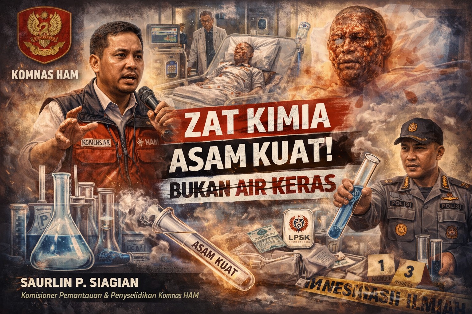 Komnas HAM & Dokter RSCM Sepakat: Luka Andrie Akibat Zat Asam Kuat, Bukan Sekadar Air Keras